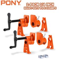 PONY PRO 3/4 Inch 2-Packs Pipe Clamps Heavy-Duty Wood Gluing steel ‎Hand Powered