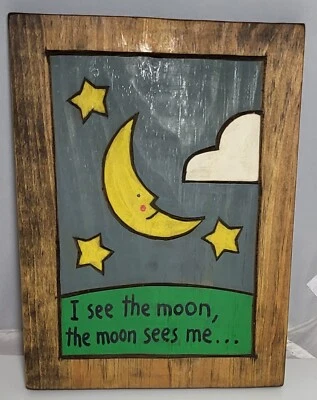 Wood Carving by Gary BORGNIS "I See The Moon, The Moon Sees Me" Clinton, CT - Image 1 of 2