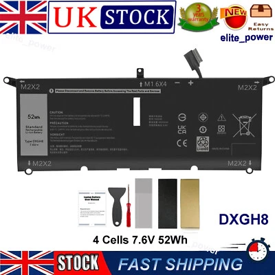 Battery DXGH8 For Dell XPS 9370 9380 7390 Inspiron 13 5390 5391 Series P82G001 - Image 1 of 4