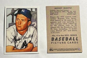 2021 TOPPS X MICKEY MANTLE COLLECTION YANKEES #4 - 1952 BOWMAN - FREE SHIPPING - Picture 1 of 1