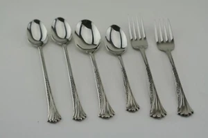 Oneida Deluxe SPRING GLEN Distinction Deluxe USA Ridges 6 Pieces Stainless - Picture 1 of 2