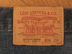 555 LEVI'S LVC VinTagE 1971 517-0017 big E RED LINE SELVEDGE DENIM JEANS 36×36 - Picture 1 of 10