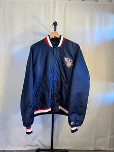 Vintage New Jersey Nets Starter Satin Jacket XL Made in USA Custom - Read - Picture 1 of 7
