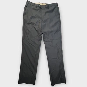 Vintage JB Britches Wool Dress Pants Men 35R 34x32 Black Straight Leg Made Italy - Picture 1 of 12