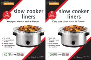 2 X Packs SLOW COOKER Liners Pk of 5 For Round & Oval Slow Cookers - Picture 1 of 1