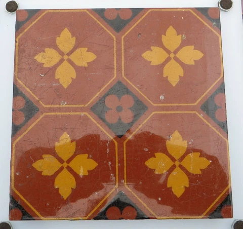 Victorian Minton's China Works Gothic Floor Tile - Brown & Black Cover
