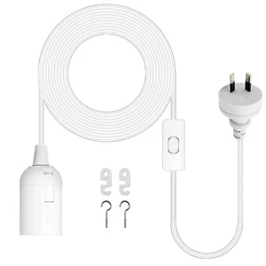 E27 Cable Cord with Switch, 3.7M Extension Hanging Lantern Cord Cable, Lamp Base - Picture 1 of 9