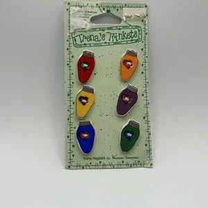 Christmas Light Bulb Ceramic Buttons  by  Trena's Trinkets - Picture 1 of 4