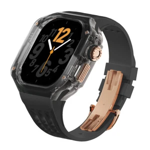 For Apple Watch Ultra 49mm Translucent Crystal Clear Protector Case Rubber Band - Picture 1 of 52