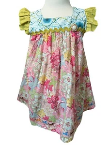 Matilda Jane Platinum Splatter Paint Liberty Floral Shabby Top EUC Size 4 - Picture 1 of 4