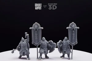Kingdom Champion Dwarf & Banner Davale Games 3D Printed With High Quality Resin - Bild 1 von 12