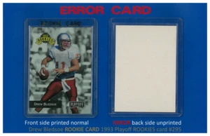 ERROR BLANK BACK Drew Bledsoe 1993 Rookie Card Playoff NFL New England Patriots - Picture 1 of 1
