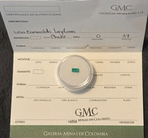 37 points genuine not treated natural Colombian emerald from the Chivor mine - Picture 1 of 1