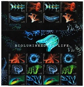 US 5264-5273 5273a Bioluminescent Life F header gutter block 20 MNH 2018 - Picture 1 of 1