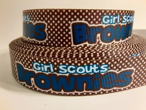 Grosgrain Ribbon Girl Scouts Brownies of America Club Key Fobs Hair Bows 7/8" - Picture 1 of 1