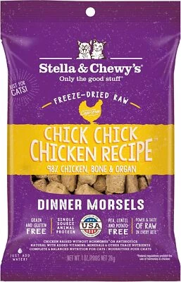 Stella & Chewy's Freeze-Dried Raw Cat Dinner Morsels - Premium Chicken Recipe wi