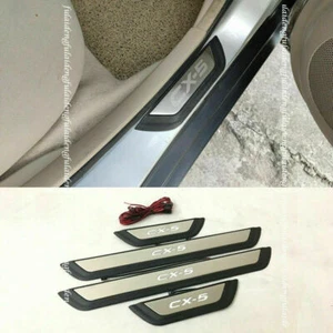 4*For mazda CX-5 CX5 2017-2021 LED Illuminated Door Sill Scuff Plate Guard Cover - Picture 1 of 6
