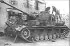 WWII B&W Photo German Panzer Pzkpfw IV St. Lo WW2 /4051