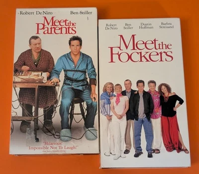 Meet the Parents (2000) & Meet the Fockers (2004) VHS Lot - Y2K Stiller De Niro Foto 1 de 4