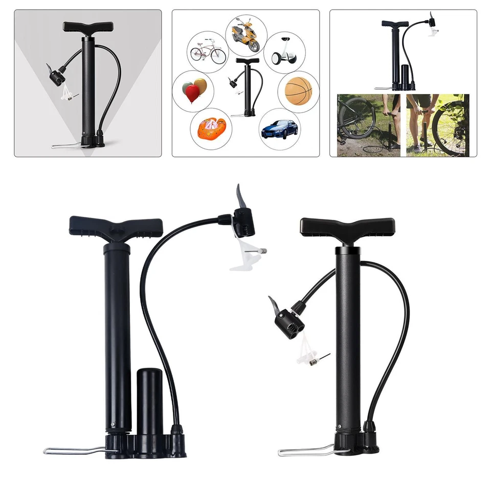 Air Bike Pump Tire Inflator Bicycle Floor Pump for MTB Road Bike Cycling - image 1 of 1