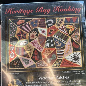 RARE 2001 MCG Heritage Rug Hooking Kit "Victorian Patches " 20x27 NEW Sealed Box - Picture 1 of 6