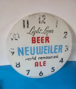 De colección Pam NEUWEILER LIGHT LAGER BEER ALE Reloj Cara Vidrio como está ALLENTOWN PA - Imagen 1 de 7