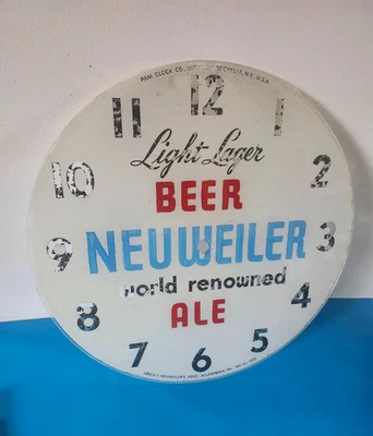 De colección Pam NEUWEILER LIGHT LAGER BEER ALE Reloj Cara Vidrio como está ALLENTOWN PA Foto 1 de 4