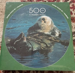 F.X. Schmid 500 Piece Round Puzzle On Otter matic pilot rare 1996 - Picture 1 of 2