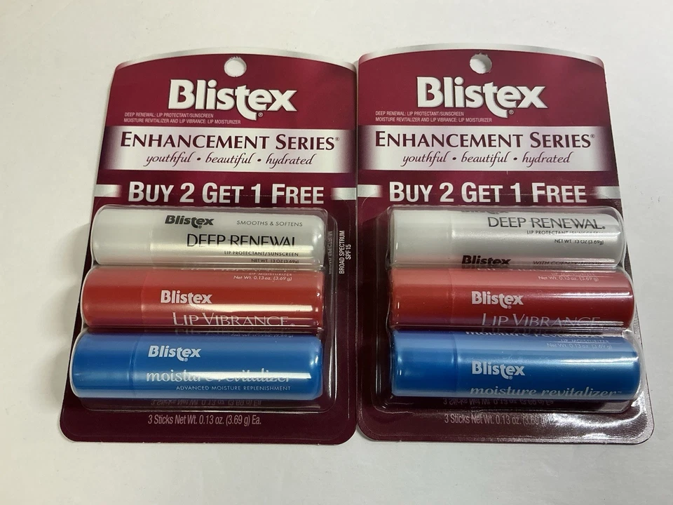 Blistex Enhancement Series Bálsamo Labial-Renovación Profunda, Vibración Labial, Hidratación 2 Paquetes Foto 1 de 2