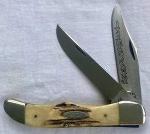 NICE Vintage 1977 Case Fat Stag Large Folding Knife GRAY SCROLL 5265 SAB SSP - Picture 1 of 13