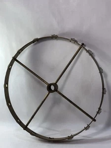 Antiker französischer Messing Kronleuchter Beleuchtung Dekoration Ring 16 Original Kristalle - Bild 1 von 11