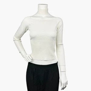 Jonathan Simkhai elfenbeinfarbener Pullover mit Stehkragen und Stehkragen Langarm Damen Größe L - Bild 1 von 10