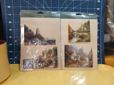 HTF/OOP Lot/2 Colorbok Thomas Kinkade 3-D Stickers-Lighthouses/Churches-MIOP - Image 1 of 4