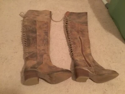 Botas de cuero por encima de la rodilla. talla 6,5 estrecho marrón claro  Foto 1 de 4