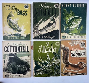 6 True to Life Stories Eschmeyer Fisherman Press Bluegill Bass Trout Rabbit +2 - Foto 1 di 17