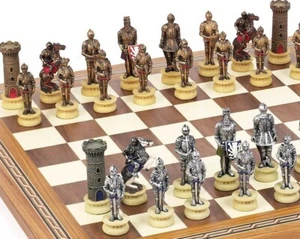 Medieval Chessmen Set & Mosaic Chess Board from Spain by Cambor Games - Picture 1 of 4