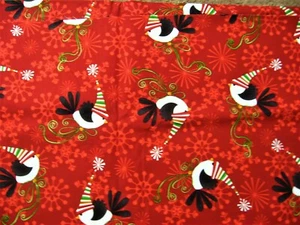 Maywood Winter Medley Black White Bird Bright Stripe Hat Red Snowflake Christmas - Picture 1 of 1