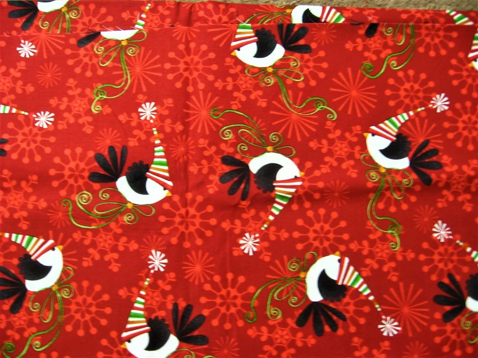 Maywood Winter Medley Black White Bird Bright Stripe Hat Red Snowflake Christmas - Image 1 of 1