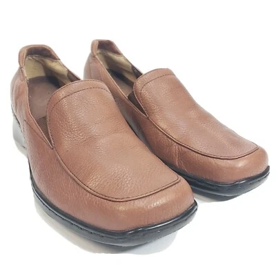 Mocasines de cuña para mujer St John's Bay talla 9,5 cuero marrón sin cordones Foto 1 de 4