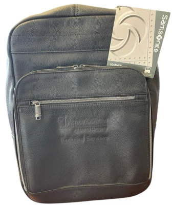 Samsonite Classic Slim Black Leather Backpack NWT PEPCO HOLDINGS EXCELON CO - Image 1 of 4