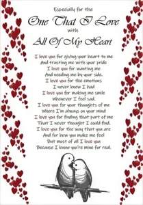 Birthday Card for Partner Wife Husband Girlfriend Boyfriend Romantic Love A4 - Picture 1 of 4