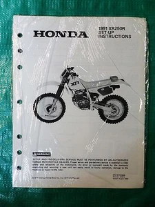 Sellado Genuino Honda 1991 XR250R Instrucciones de Configuración Manual 5173-9008 XR250 '91 - Imagen 1 de 2