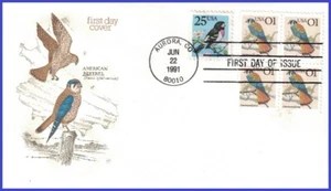 USA4 #2476 U/A HOUSE OF FARNAM FDC BL4  American Kestrel - Picture 1 of 1