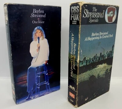 LOT of 2 VHS Tapes Barbra Streisand A Happening in Central Park 1987 & One Voice Foto 1 de 4