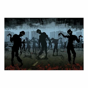 Zombies Backdrop Halloween Decoration - 3 Pc. - Picture 1 of 2