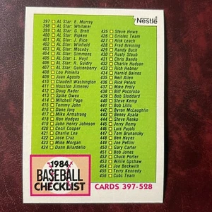 1984 Topps NESTLE Set BASEBALL CHECKLIST CARD 397-528 Parallel #527 * MINT * x84 - Picture 1 of 1