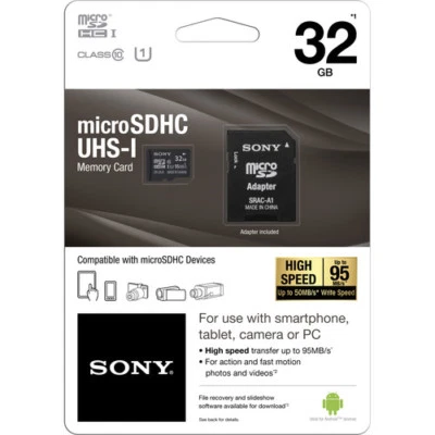 Sony 32G micro U2 4K Ultra HD best SD card f AS200V AS100V AS50R AZ1VR AS20 wifi - Image 1 of 2