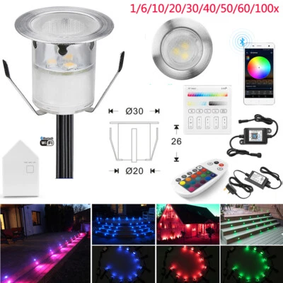 30mm Wifi Bluetooth Control Round Garden LED Deck Kitchen Plinth Lights Lighting - Image 1 of 4