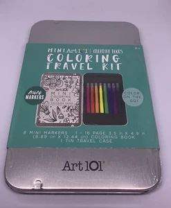 Mini Art 101 Coloring Travel Kit  Creative Tools Mini Markers - Picture 1 of 4