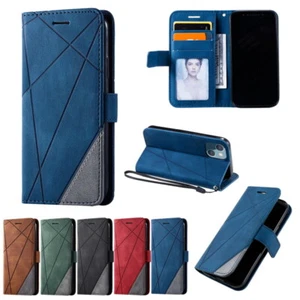 Funda Para iPhone 17 16 15 Pro Max 14 13 12 11 Cuero Ranura para Tarjeta Billetera Cubierta Abatible - Imagen 1 de 16